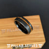 Thin Whiskey Barrel Rings for Men Wood Wedding Band Tungsten Ring 6mm Black Wedding Bands Women Ring Bourbon Barrel Wooden Ring