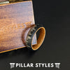 Thin Black Whiskey Barrel Ring Tungsten Wedding Band Womens Ring 6mm/8mm Nature Forest Tree Ring Womens Wedding Band Wood Rings for Couples