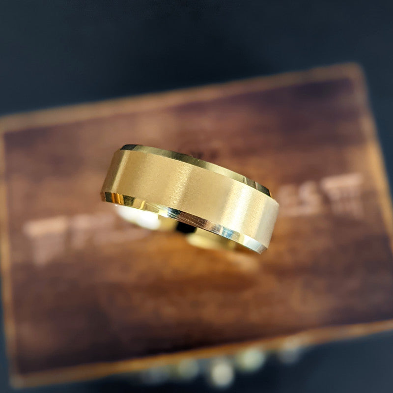 6mm 14K Gold Wedding Band Womens Ring Tungsten Wedding Band Thin 14K Gold Ring Couples Ring Set