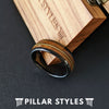 Black Whiskey Barrel Guitar String Ring Wood Wedding Band Tungsten Ring 8mm Whiskey Barrel Ring Men Wedding Band Guitar Ring Bourbon Wood Ring