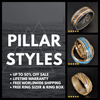Mens Whiskey Barrel Wedding Band Tungsten Ring 8mm/6mm Silver Bourbon Wood Wedding Rings for Men