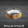 Silver Whiskey Barrel Ring Mens Wedding Band Tungsten Ring 8mm Unique Wood Ring Hammered Wedding Band Mens Ring