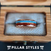 Turquoise Mens Wedding Band Rose Gold Ring - 8mm Deer Antler Ring Koa Wood Tungsten Rings for Men
