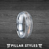 Meteorite Ring 6mm & 8mm Rose Gold Arrow Ring Tungsten Wedding Band Womens Ring