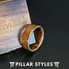 Whiskey Barrel Ring Mens Wedding Band Rose Gold Ring - Bourbon Barrel Tungsten Rings for Men