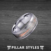 Tungsten Meteorite Ring with Rose Gold Arrow Ring