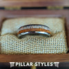 Antler & Whiskey Barrel Ring Mens Wedding Band Nature Ring 6mm Unique Wood Ring for Men - Pillar Styles