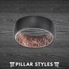 Whitetail Deer Antler Ring Mens Wedding Band Black Tungsten Ring - Unique Antler Wedding Rings for Men