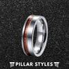 6mm Koa Wood Ring Titanium Wedding Band - Pillar Styles