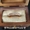 Antler & Rose Gold Wedding Band Tungsten Ring, 4mm Slim Rose Gold Ring with Deer Antler Inlay