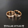 18K Rose Gold Wedding Band Tungsten Ring 6mm Thin Wood & Deer Antler Rings Womens Wedding Band Rose Gold Ring