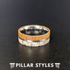 Gunmetal Whiskey Barrel Ring Titanium Mens Wedding Band Deer Antler Ring - 8mm Unique Wood Ring