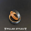 6mm Hammered Ring Whiskey Barrel Wedding Band Titanium Ring Mens Wedding Band Wood Ring Black Bourbon Barrel Rings for Men