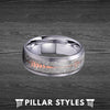 Tungsten Meteorite Ring with Rose Gold Arrow Ring