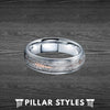 Meteorite Ring 6mm & 8mm Rose Gold Arrow Ring Tungsten Wedding Band Womens Ring