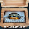 14K Gold Ring Mens Wedding Band Viking Ring - Black & Yellow Gold Wedding Band Celtic Ring