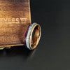 6mm Lapis Lazuli Ring Rose Gold Wedding Band Womens Ring - Rose Gold Ring Meteorite Wedding Rings for Women