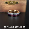 6mm Lapis Lazuli Ring Rose Gold Wedding Band Womens Ring - Rose Gold Ring Meteorite Wedding Rings for Women