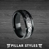 Black Viking Ring Tungsten Wedding Band Irish Ring Mens Wedding Band Celtic Ring 8mm Unique Tungsten Rings for Men