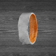 8mm Bourbon Barrel Wood Ring Mens Wedding Band Titanium Ring Wood Wedding Band Hammered Whiskey Barrel Ring