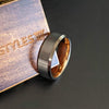 Gunmetal Rose Gold Ring Mens Wedding Band Tungsten Ring - Dark Silver Wedding Rings for Men