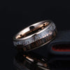 18K Rose Gold Ring Mens Wedding Band Wood Ring Rose Gold Wedding Band Antler Ring 8mm/6mm Couples Ring Set