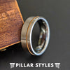 Tungsten Guitar String Ring Mens Wedding Band - 8mm Guitar Ring - Pillar Styles