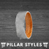 Silver Whiskey Barrel Ring Titanium Wedding Bands Hammered Ring 6mm Thin Bourbon Barrel Wood Rings Mens Wedding Band Couples Ring Set