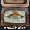 Whiskey Barrel Ring Mens Wedding Band Tungsten Ring - 14K Gold Ring Meteorite Wedding Band