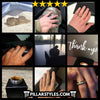 18K Gold Ring Mens Meteorite Ring with Carbon Fiber Inlay - Unique Mens Wedding Band - Pillar Styles