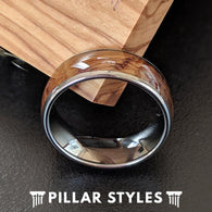6mm/8mm Whiskey Barrel Ring Mens Wedding Band Tungsten Ring - Whisky Barrel Ring - Pillar Styles