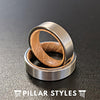 6mm Silver Whisky Barrel Wood Ring Mens Wedding Band Wood Inlay Ring - Pillar Styles