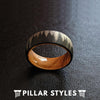 Nature Ring Mens Wedding Band Wood Ring with Forest Trees - Unique Tungsten Mens Rings - Pillar Styles