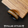 Whiskey Barrel Ring Mens Wedding Band - Deer Antler Ring & Bourbon Barrel Wood Ring - Pillar Styles