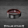 Black Titanium Ring Mens Wedding Band - Rose Wood Wedding Band - Pillar Styles