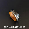 Nature Ring Mens Wedding Band Wood Ring with Forest Trees - Unique Tungsten Mens Rings - Pillar Styles