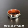 Titanium Baseball Ring - Mens Koa Wood Ring with Baseball Stitching - Unique Wedding Rings for Men - Pillar Styles