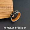 6mm/8mm Nature Ring Black Mens Wedding Band Forest Trees Mens Ring - Tungsten Wood Rings for Men - Pillar Styles