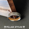 Whiskey Barrel Ring Mens Wedding Band - Silver Titanium Wood Ring - 8mm Bourbon Whiskey Wood Wedding Ring for Men - Pillar Styles