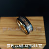 18K Rose Gold Ring Mens Viking Ring - Tungsten Wedding Band Celtic Knot Ring - Pillar Styles