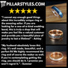 18K Rose Gold Ring Mens Wedding Band Wood Ring Rose Gold Wedding Band Antler Ring 8mm/6mm Couples Ring Set