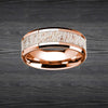 14K Rose Gold Deer Antler Ring Mens Wedding Band Tungsten Ring 8mm Rose Gold Wedding Band Antler Rings for Men