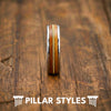 Silver Whiskey Barrel Guitar String Ring Mens Wedding Band Tungsten Rings with Bourbon Wood Inlay