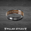 6mm Black Whiskey Barrel Ring Mens Wedding Band Tungsten Ring  - Thin Deer Antler Ring Tungsten Wedding Band Mens Ring