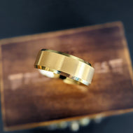 6mm 14K Gold Wedding Band Womens Ring Tungsten Wedding Band Thin 14K Gold Ring Couples Ring Set