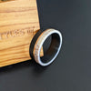 Black Deer Antler Ring Mens Wedding Band Tungsten Ring 18K Rose Gold Ring Antler Wedding Bands Mens Ring 8mm Nature Rings with Rose Gold Inlay