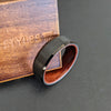 Black Rose Wood Ring Mens Wedding Band Tungsten Ring 8mm Black Ring Wood Wedding Band Mens Ring with Beveled Edges