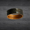 Black Hammered Ring Wood Wedding Band Tungsten Ring 8mm Koa Wood Ring Mens Wedding Bands with Wooden Inlay