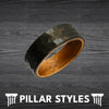 Black Hammered Ring Wood Wedding Band Tungsten Ring 8mm Koa Wood Ring Mens Wedding Bands with Wooden Inlay