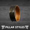 Black Hammered Ring Wood Wedding Band Tungsten Ring 8mm Koa Wood Ring Mens Wedding Bands with Wooden Inlay